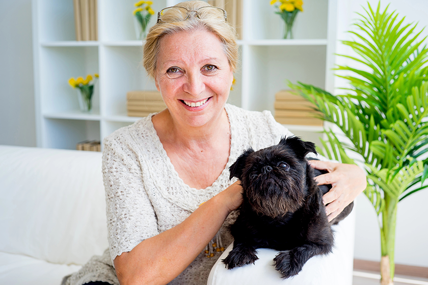 Grandmother with a dog